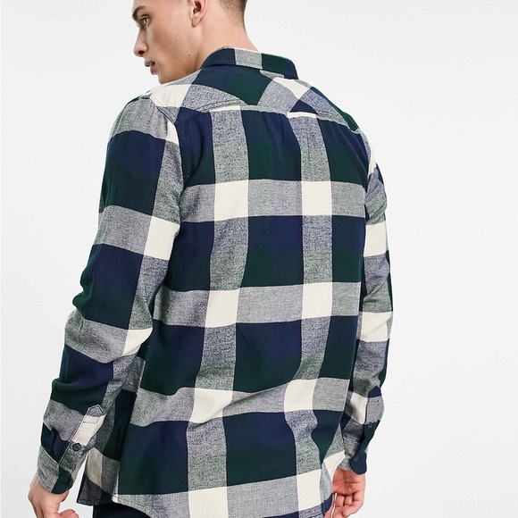 Vans Box checked flannel shirt in navy - Picture 2 of 14